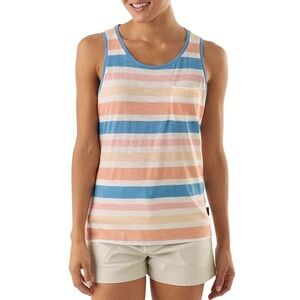 Patagonia Mainstay Tank Top, Organic Cotton Blend, Striped, Size S